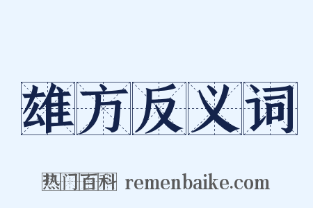 雄方反义词是什么意思的图片
